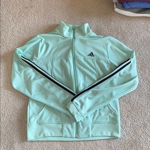 Mint green adidas zip up jacket